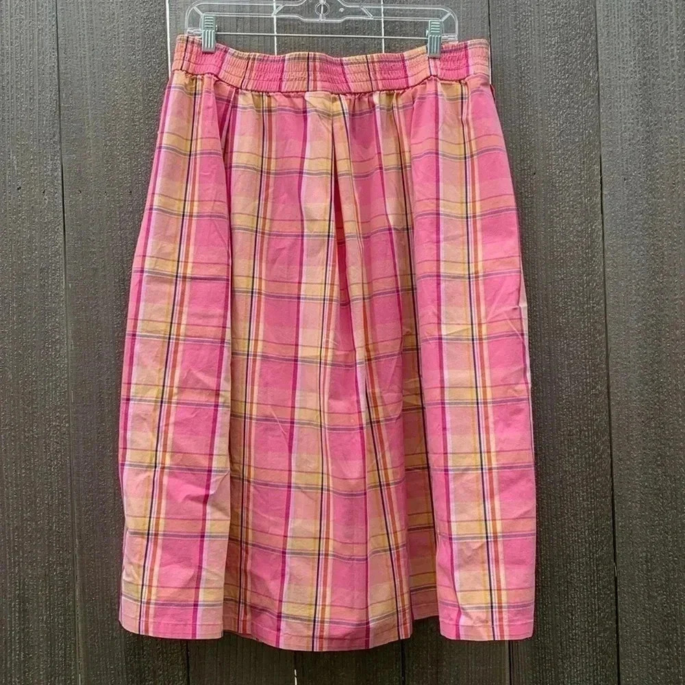 Pink Plaid A-Line Skirt